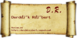 Derdák Róbert névjegykártya